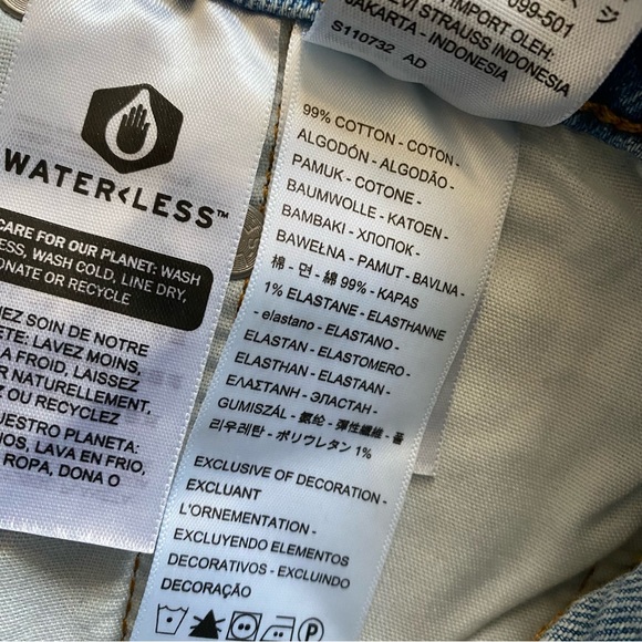 LEVI’S 501 New Jean Shorts High Rise Button Fly Distressed Denim Size 29 / 8 - Picture 7 of 9